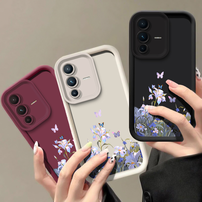 Vivo X200 - Casing Ponsel Motif Bunga Kupu-kupu untuk