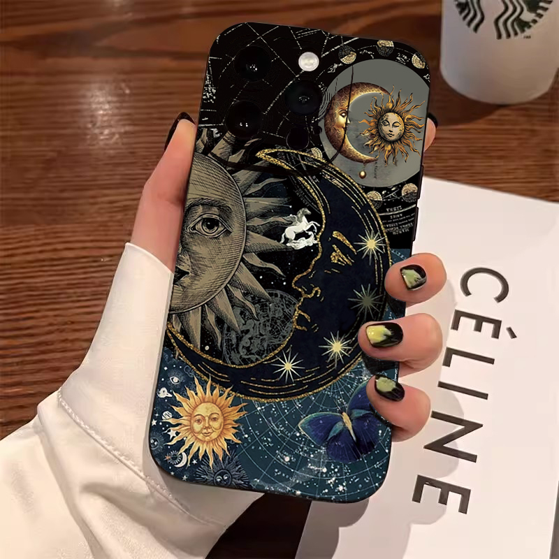 Samsung Galaxy A55 - Casing HP Estetis Motif Matahari Bulan