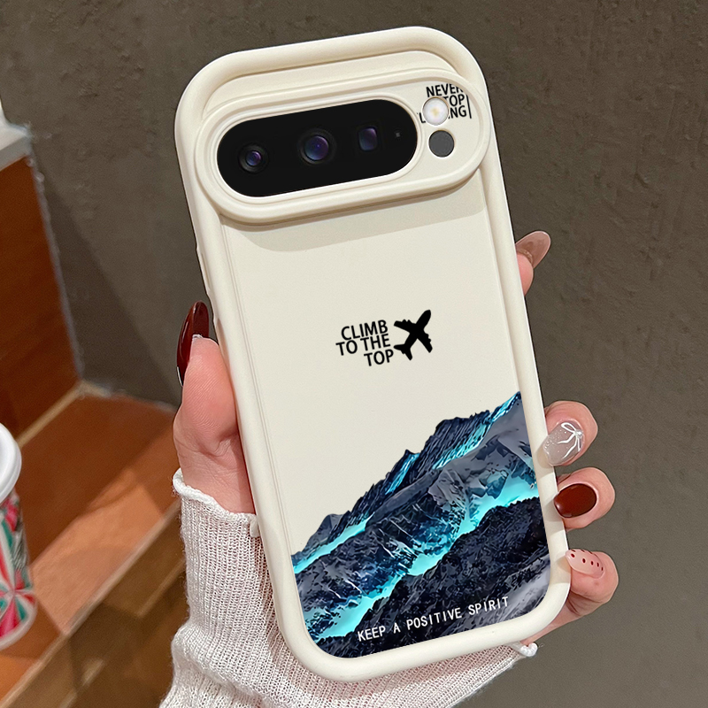 Google Pixel 8A - Casing Ponsel Pola Gunung Salju Pesawat