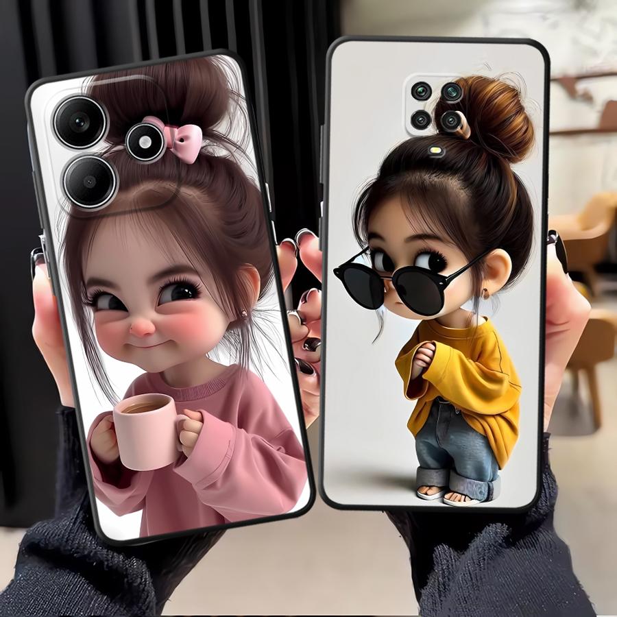 Tablet Accessories For Girls - Casing Ponsel Funda Pola Gadis Kartun