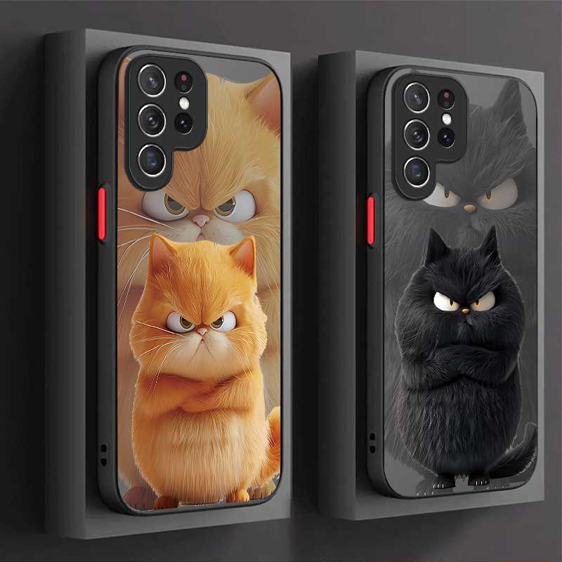 Samsung Galaxy A55 - Casing Gaya Pasangan Kucing Marah untuk