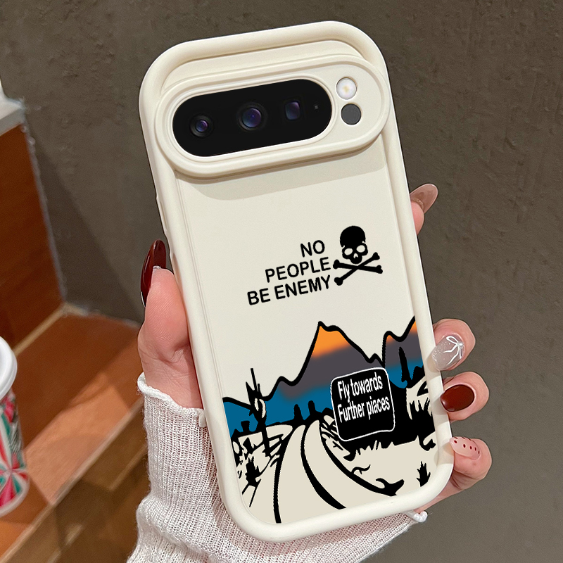 Google Pixel 8A - Casing Ponsel Bermotif Jalan Gunung untuk