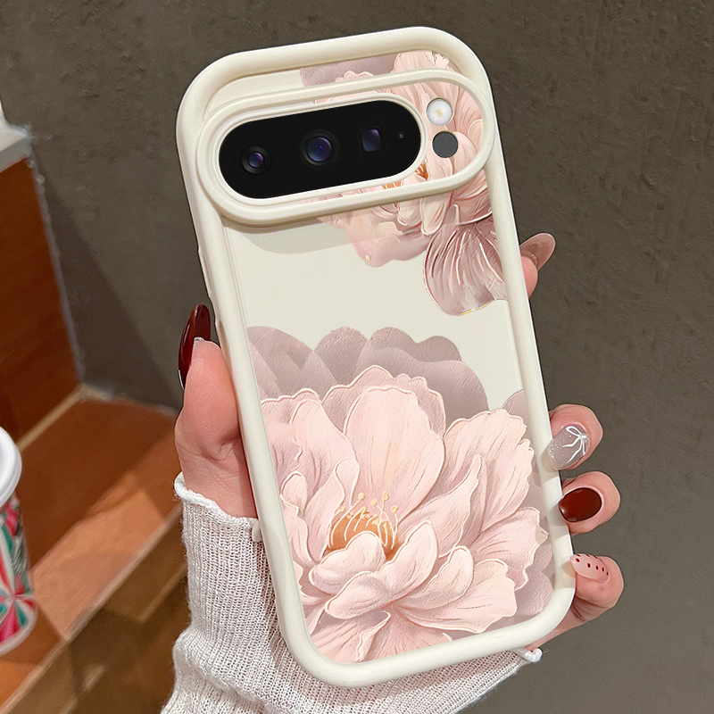 Google Pixel 8A - Casing Ponsel TPU Lembut Bermotif Bunga