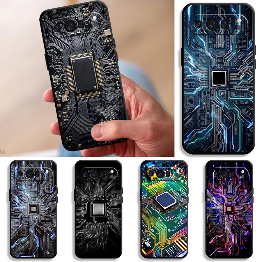 Google Pixel 8A - Casing Penutup Ponsel Funda Papan Sirkuit