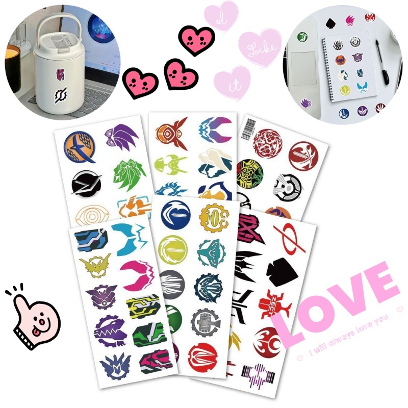 Laptop Tablet Accessories - 60 Lembar Stiker Logo Kamen Rider